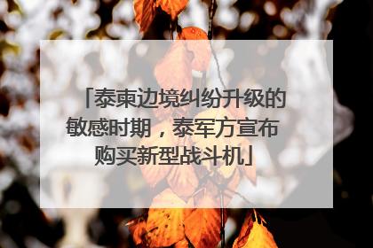 泰柬边境纠纷升级的敏感时期，泰军方宣布购买新型战斗机