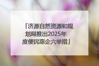 济源自然资源和规划局推出2025年度便民惠企六举措
