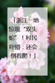 浙江一地惊现“双头蛇”！村民吓懵：还会倒着爬！