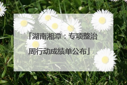 湖南湘潭：专项整治周行动成绩单公布