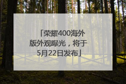 荣耀400海外版外观曝光，将于5月22日发布