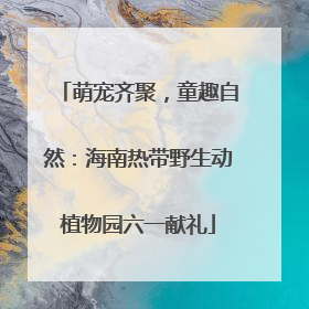 萌宠齐聚，童趣自然：海南热带野生动植物园六一献礼