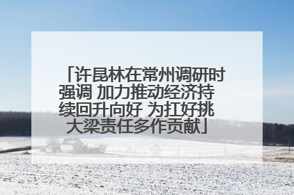 许昆林在常州调研时强调 加力推动经济持续回升向好 为扛好挑大梁责任多作贡献