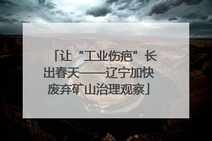让“工业伤疤”长出春天——辽宁加快废弃矿山治理观察