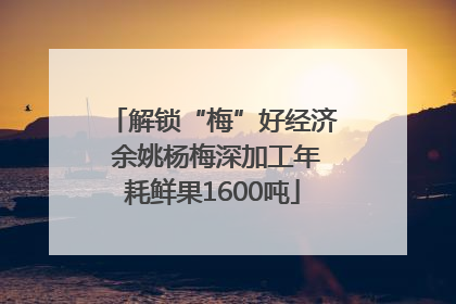 解锁“梅”好经济 余姚杨梅深加工年耗鲜果1600吨