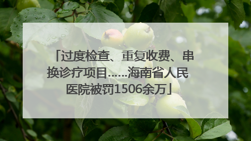 过度检查、重复收费、串换诊疗项目……海南省人民医院被罚1506余万