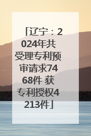 辽宁：2024年共受理专利预审请求7468件 获专利授权4213件