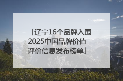 辽宁16个品牌入围2025中国品牌价值评价信息发布榜单