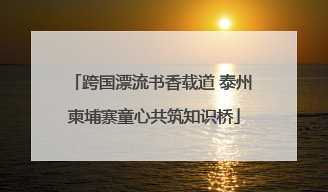 跨国漂流书香载道 泰州柬埔寨童心共筑知识桥