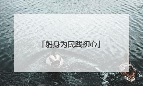 躬身为民践初心