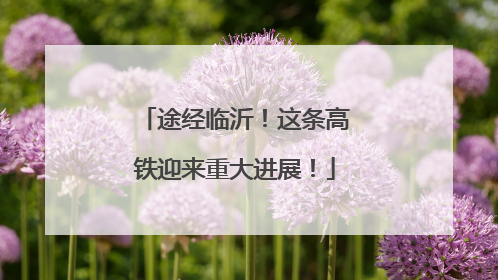 途经临沂！这条高铁迎来重大进展！
