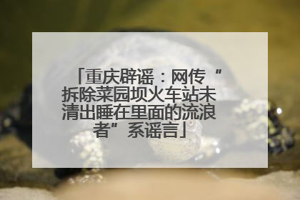 重庆辟谣：网传“拆除菜园坝火车站未清出睡在里面的流浪者”系谣言