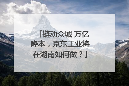 链动众城 万亿降本，京东工业将在湖南如何做？