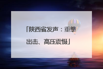 陕西省发声：重拳出击、高压震慑