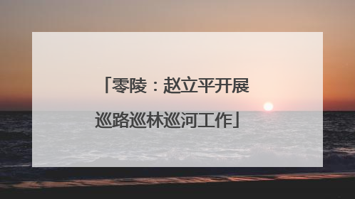 零陵：赵立平开展巡路巡林巡河工作