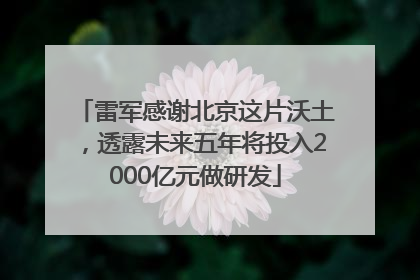 雷军感谢北京这片沃土，透露未来五年将投入2000亿元做研发