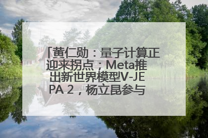 黄仁勋：量子计算正迎来拐点；Meta推出新世界模型V-JEPA 2，杨立昆参与开发丨全球科技早参