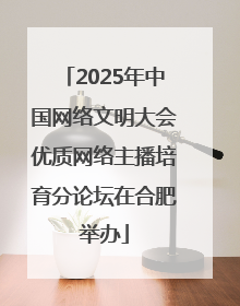2025年中国网络文明大会优质网络主播培育分论坛在合肥举办
