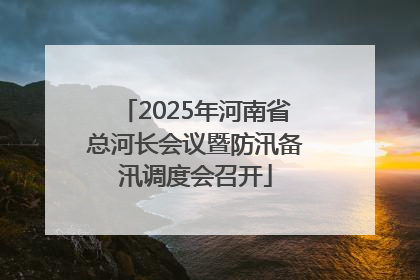 2025年河南省总河长会议暨防汛备汛调度会召开