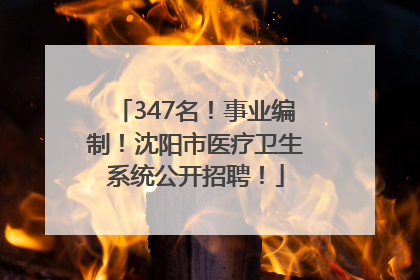 347名！事业编制！沈阳市医疗卫生系统公开招聘！