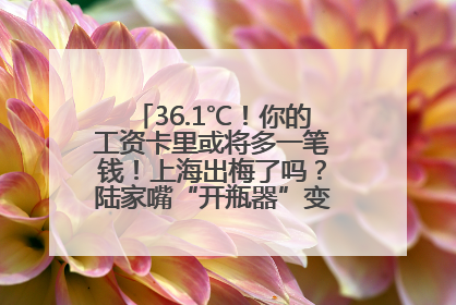 36.1℃！你的工资卡里或将多一笔钱！上海出梅了吗？陆家嘴“开瓶器”变“加湿器”？