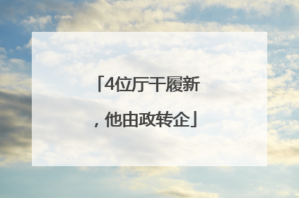 4位厅干履新，他由政转企