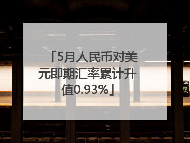 5月人民币对美元即期汇率累计升值0.93%