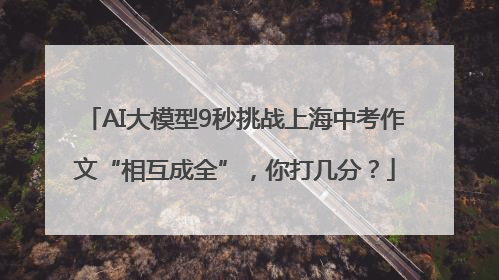 AI大模型9秒挑战上海中考作文“相互成全”，你打几分？